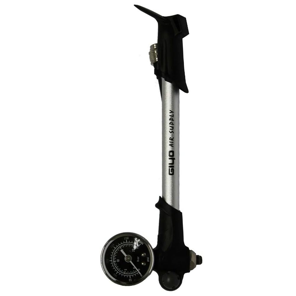 Mini Bomba De Ar Giyo Shock Gs-02 Com Manômetro 300 Psi | Prata