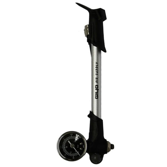 Mini Bomba De Ar Giyo Shock Gs-02 Com Manômetro 300 Psi | Prata