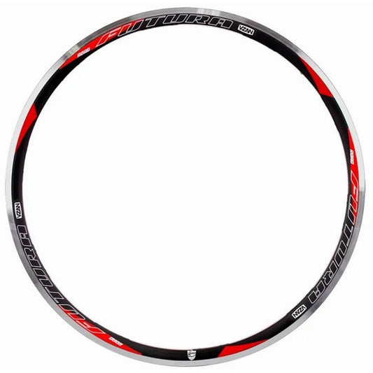 Aro 700 Vzan Futura 20 Furos Dianteiro | Preto E Vermelho Fosco