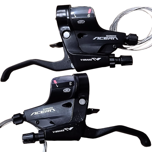 Par De Manetes Shimano Acera St-M390 27 Velocidades Rapidfire | Preto