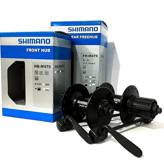 Par De Cubo Shimano M475 De 32 Furos Para 8 9 E 10 Velocidades | Preto