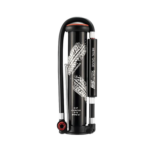 Mini bomba portátil Rockbros com válvula dupla com medidor - 220PSI