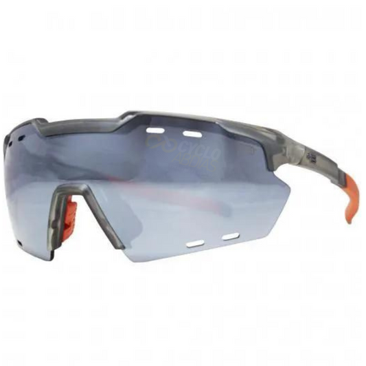 Óculos Hot Buttered Shield Compact Mountain Matte Onyx Silver | Cinza E Laranja