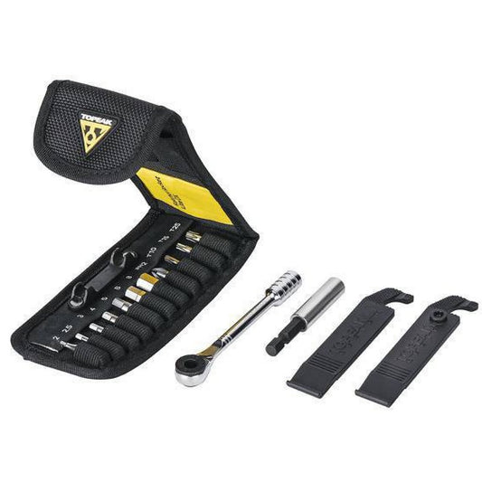 Mini Estojo De Ferramentas Topeak Catraca 16 Peças - Preto