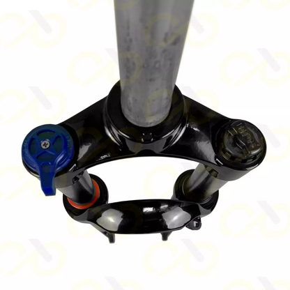 Suspensão aro 29 Vortex com 100mm de curso e trava bengala