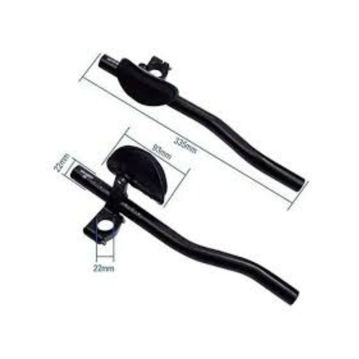 Clip de guidão para triathlon Tranz-X reto JD-TB02 (25.4mm e 31.8mm)