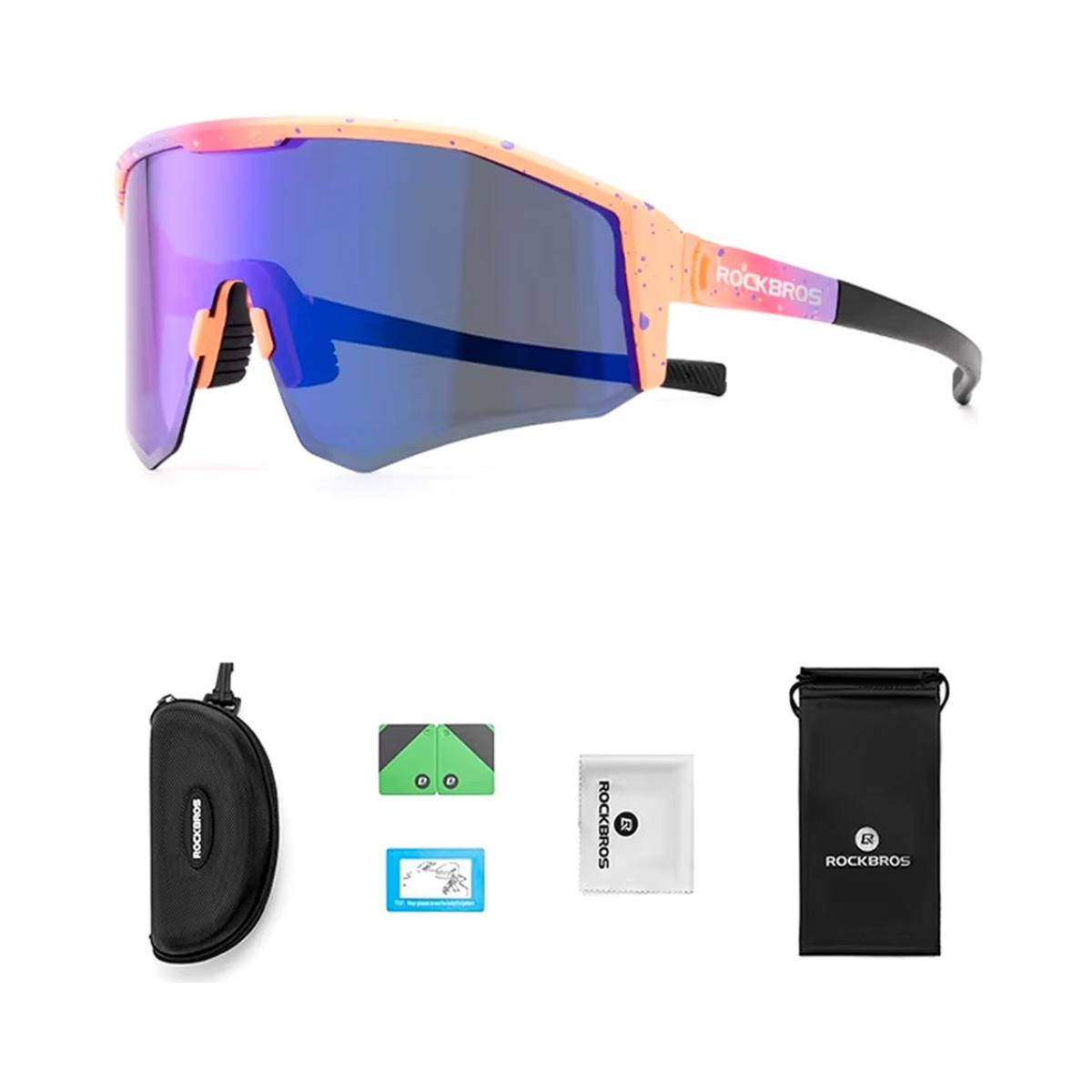 Óculos de ciclismo Rockbros SP297 polarizado haste ajustável - rosa