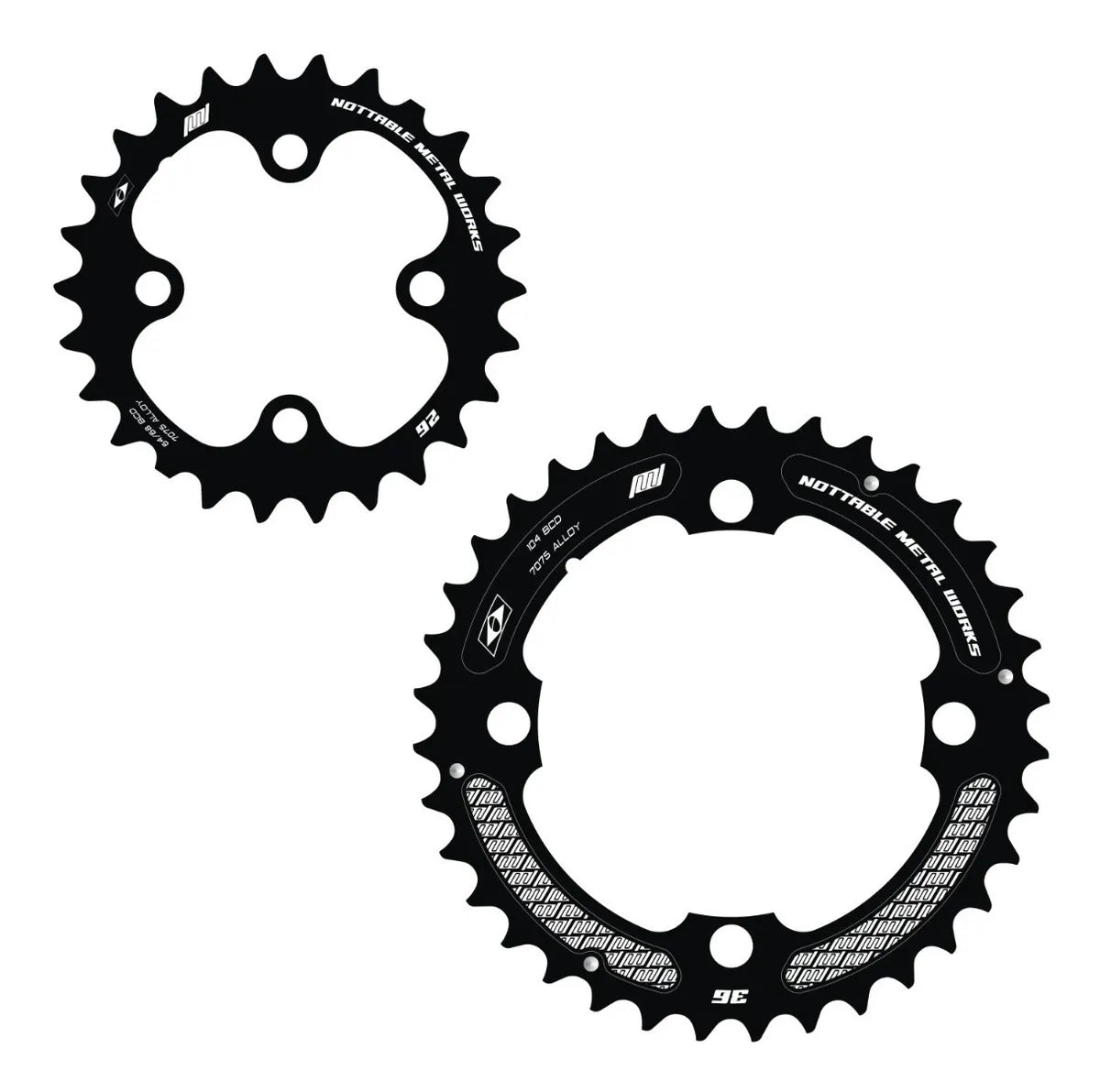 Kit Coroa Nottable Indexada BCD 64/68-104 mm 4 furos para FSA