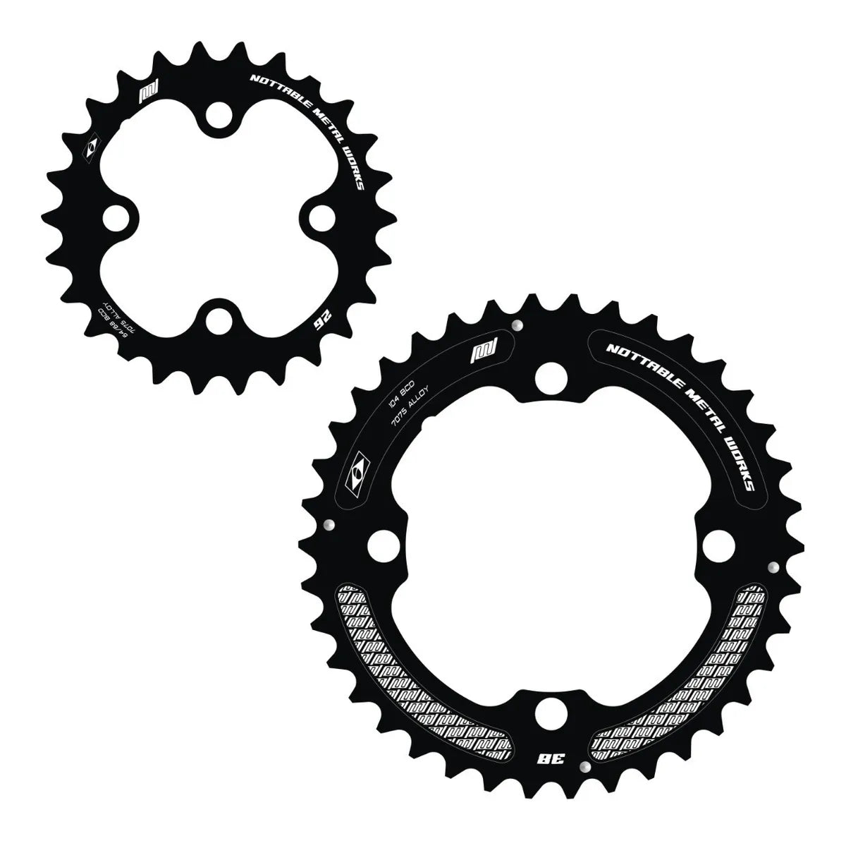 Kit Coroa Nottable Indexada BCD 64/68-104 mm 4 furos para FSA