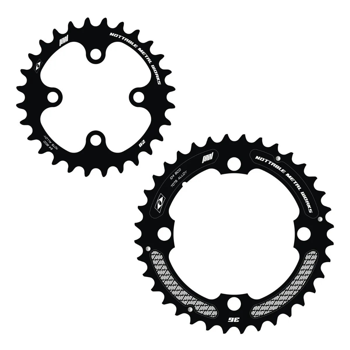 Kit Coroa Nottable Indexada BCD 64/68-104 mm 4 furos para FSA