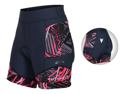 Shorts Feminino Sol Matrix Azul Rosa E Grafite - Tamanho Gg