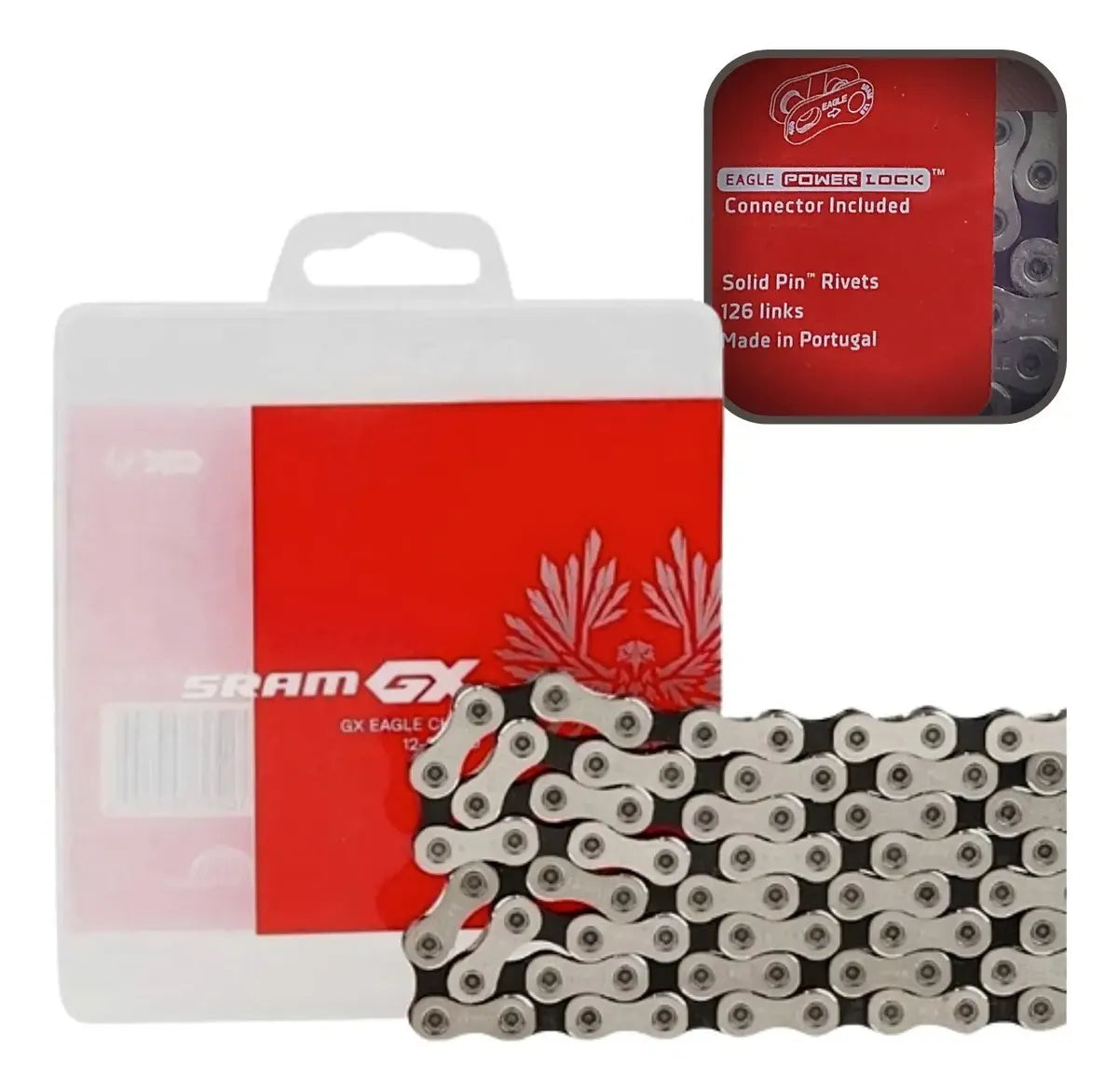 Corrente Sram Pc-gx Eagle 126 Elos Prata - 12 Velocidades