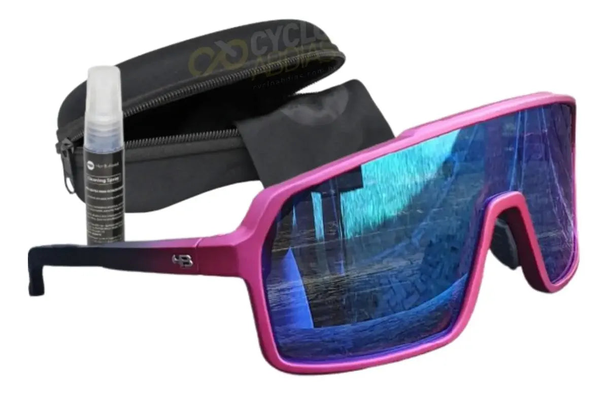 Óculos De Sol Hb Grinder - Rosa Mirror Blue Chrome