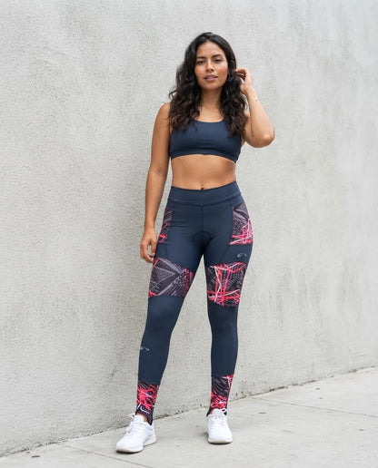 Legging Ciclista Matrix Feminino Tamanho P Preto E Rosa