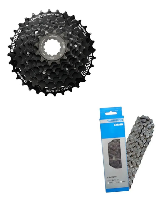Kit Shimano Cassete Cs Hg200 8v 12/32 + Corrente Cn-hg40 6/8