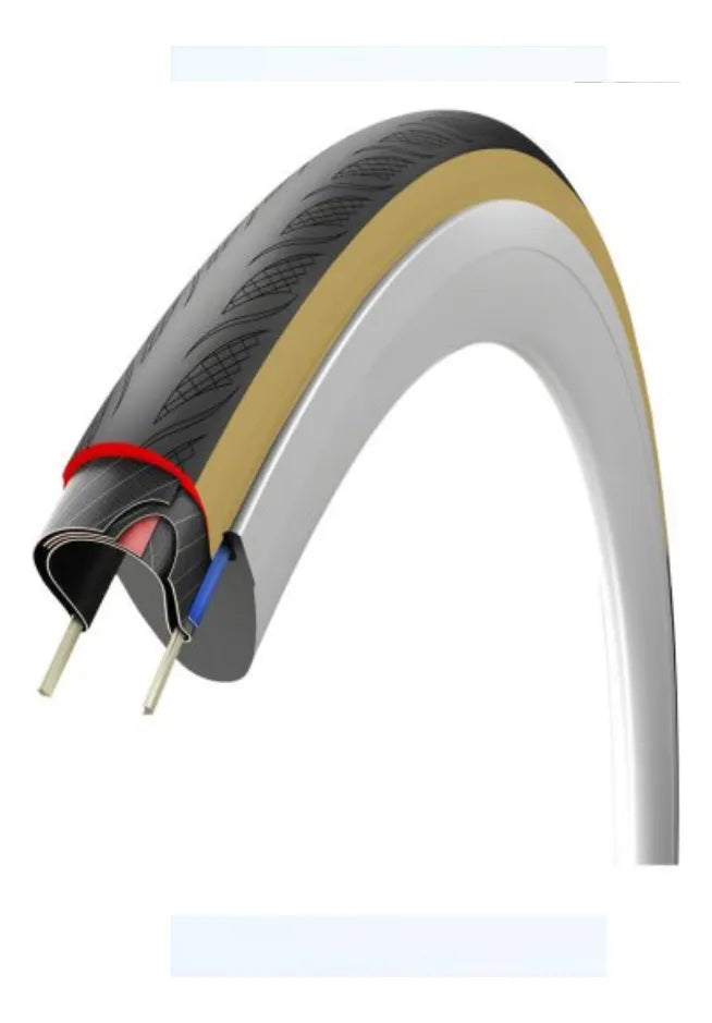 Pneu Road Vittoria Rubino V 700x30 Câmara/dobrável Prt/bege