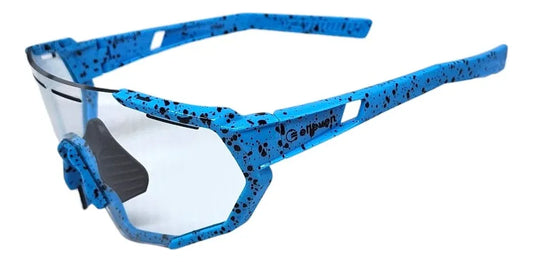 Oculos Ciclismo Kids Xq547 Lente Fotocromatica Azul