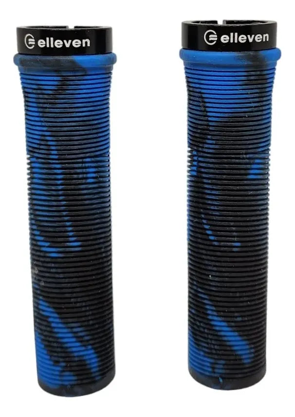 Manopla Mtb Camuflada 130mm Com Trava Preto E Azul