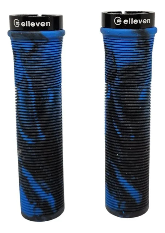 Manopla Mtb Camuflada 130mm Com Trava Preto E Azul