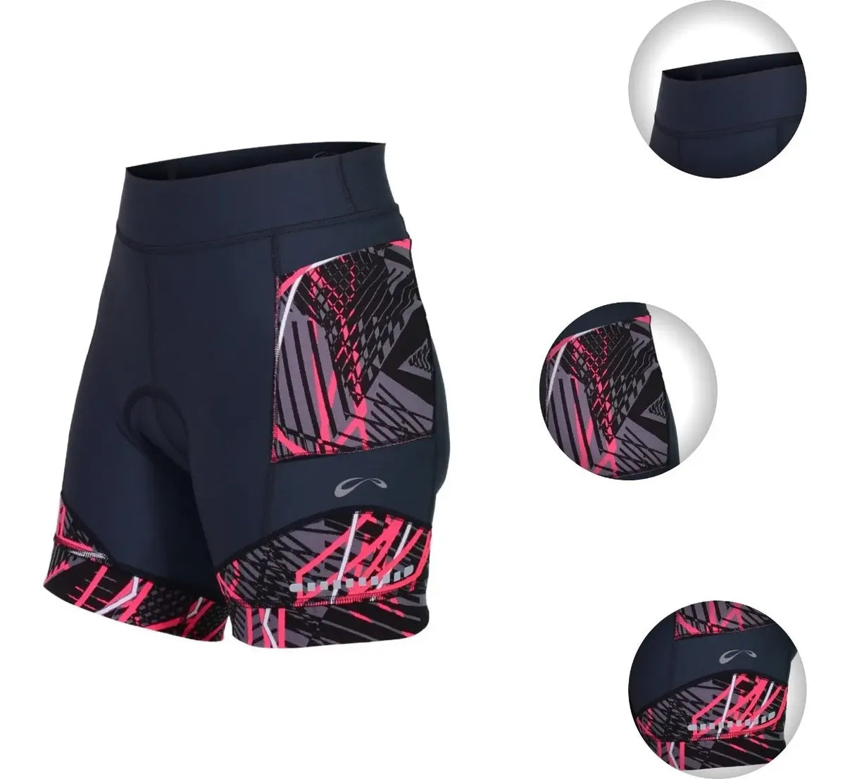 Shorts Feminino Sol Matrix Azul Rosa E Grafite - Tamanho Gg