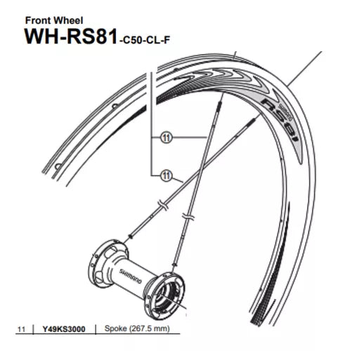 Raio Para Roda Shimano Wh-rs81-50-cl-f 267.5mm - Un