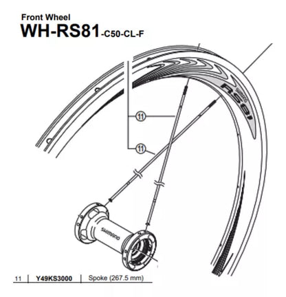 Raio Para Roda Shimano Wh-rs81-50-cl-f 267.5mm - Un