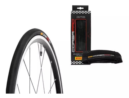 Pneu Pirelli Corsa Pro 700x23 - Preto 0,24kg Dobrável