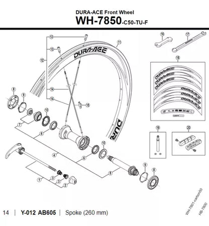 Raio Para Roda Shimano Wh-7850-c50-tu Diant 260mm P/ Tubular
