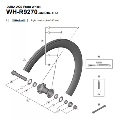 Raio Para Roda Shimano Wh-r9270-c60 250mm Dianteiro - Un