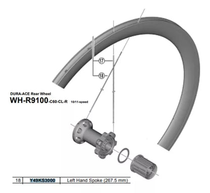 Raio Para Roda Shimano Wh-rs81-50-cl-f 267.5mm - Un