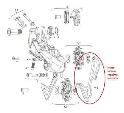 Haste Interna Câmbio Traseiro Shimano Xtr Rd-m980 Gs 10v