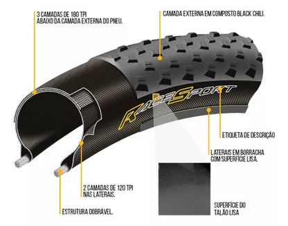 Pneu Continental Cross King Race Sport 29x2.20 Pto/ Dobrável