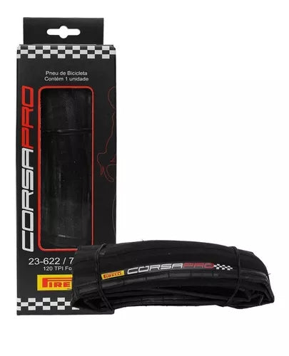 Pneu Pirelli Corsa Pro 700x23 - Preto 0,24kg Dobrável