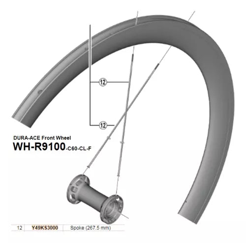 Raio Para Roda Shimano Wh-rs81-50-cl-f 267.5mm - Un