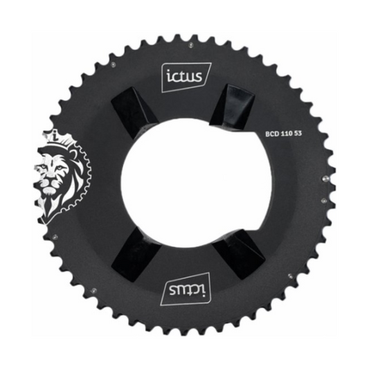 Coroa Ictus indexada BCD 110 assimétrica – 53 Dentes (Shimano 105 5800)