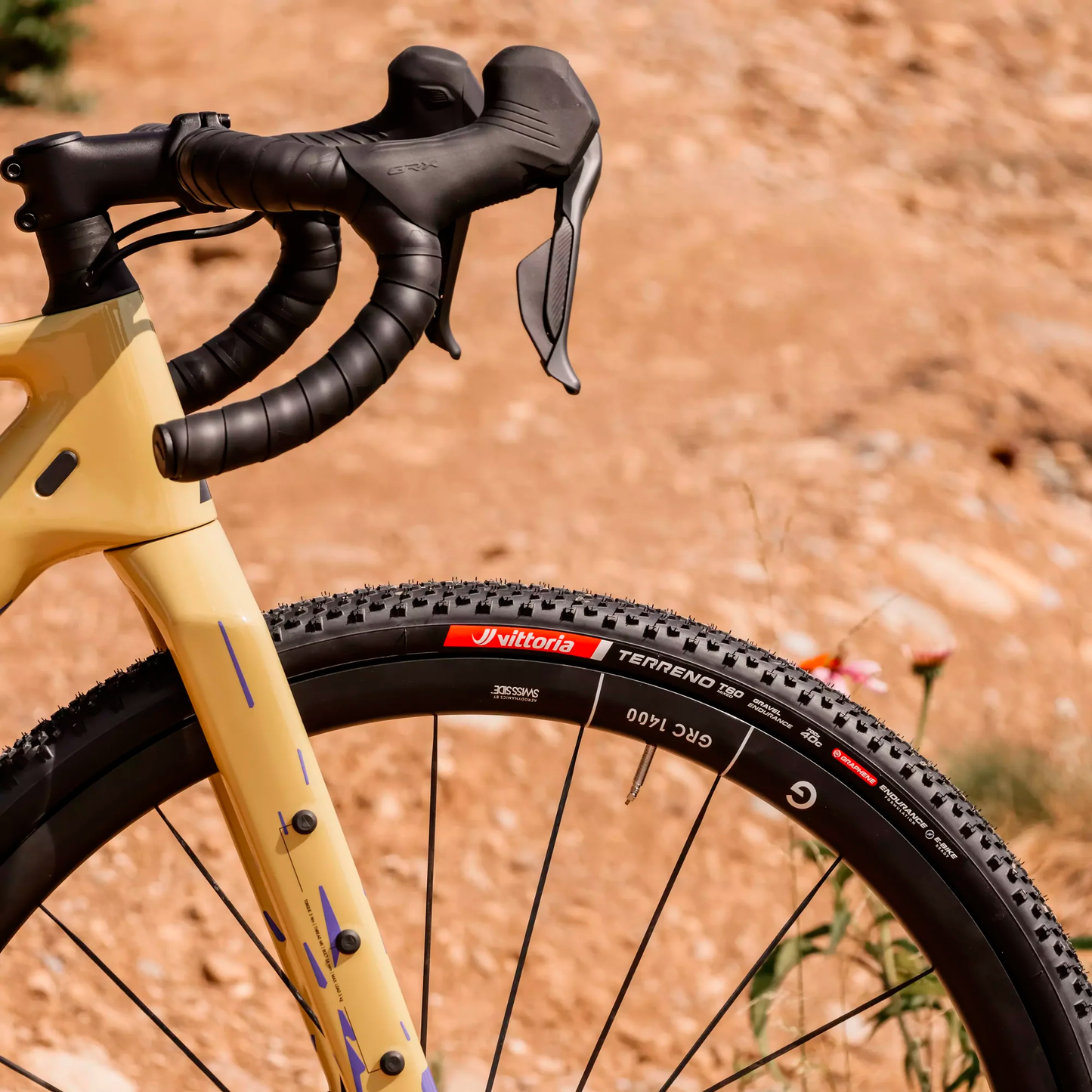 Pneu Gravel Vittoria Terreno T60 Gravel Endurance 700x40 Tlr Preto e Bege