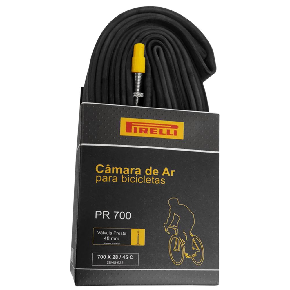 Câmara De Ar Pirelli 700X28/45C - Válvula Presta De 48 Mm