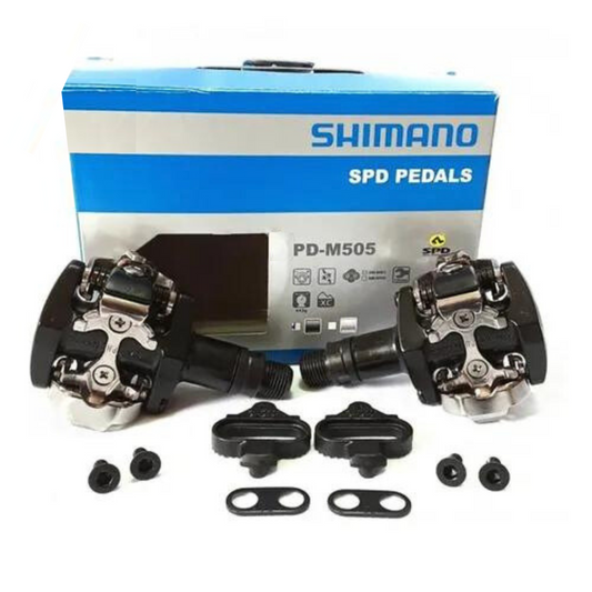 Par De Pedal Shimano Pd-M505 Clipless Spd Para Mtb - Com Tacos | Preto