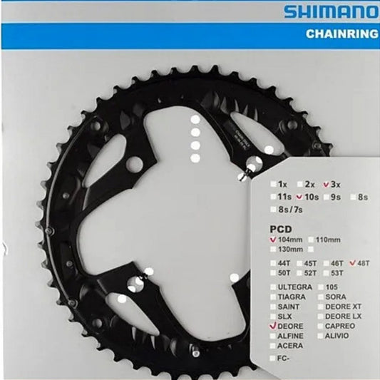 Coroa Shimano Deore Fc-M610 48 Dentes Bcd 104 Mm | Preta