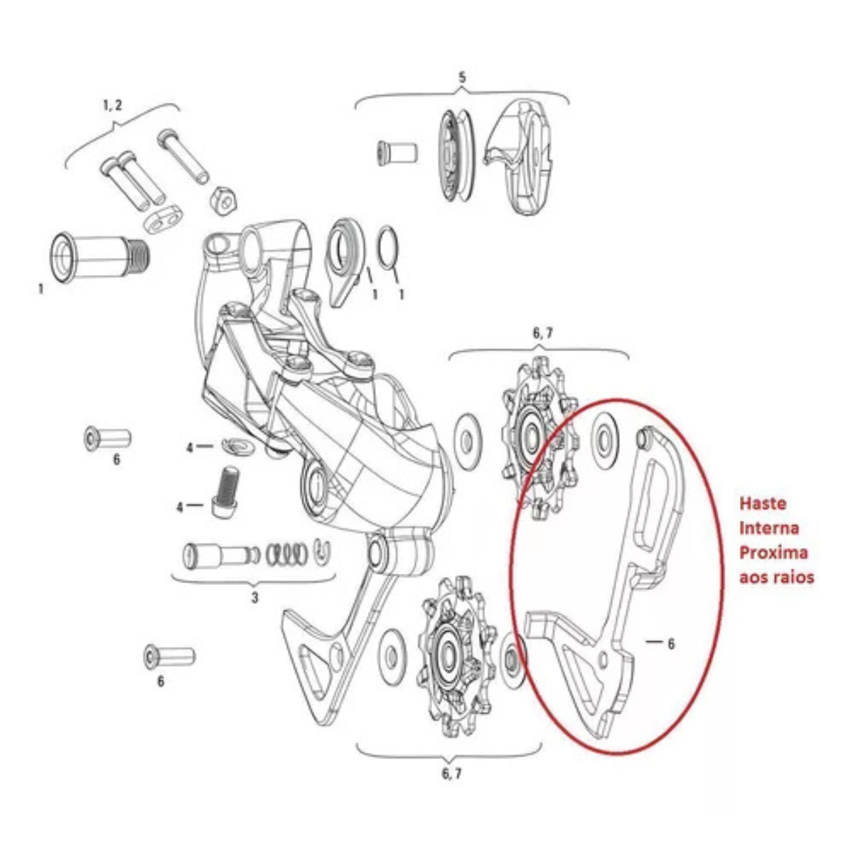 Haste Interna Câmbio Traseiro Shimano Xtr Rd-m980 Gs 10v